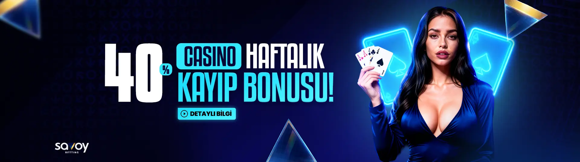 Savoy Betting casino için %40 haftalık kayıp bonusu promosyon görseli